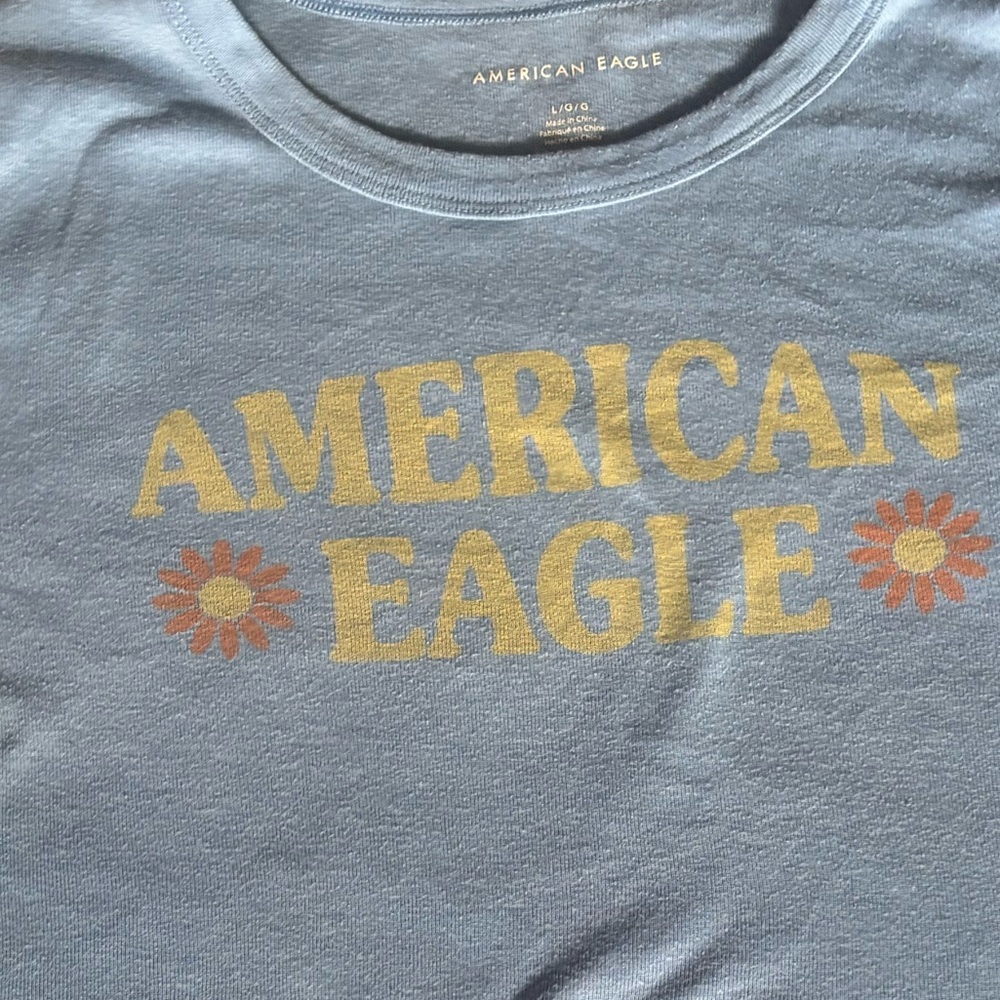 American Eagle Outfitters Light Blue shortTee- labeled large